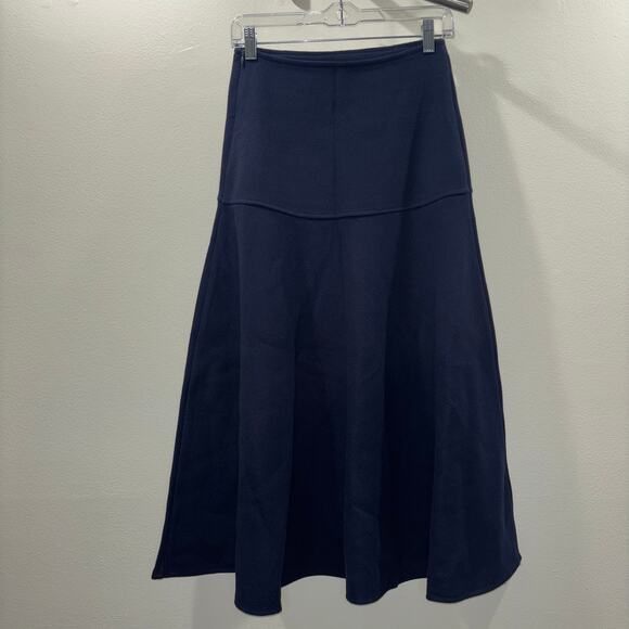 NWT OGL Wool-Like Flared Maxi Skirt – Navy – Size XS - Picture 8 of 15
